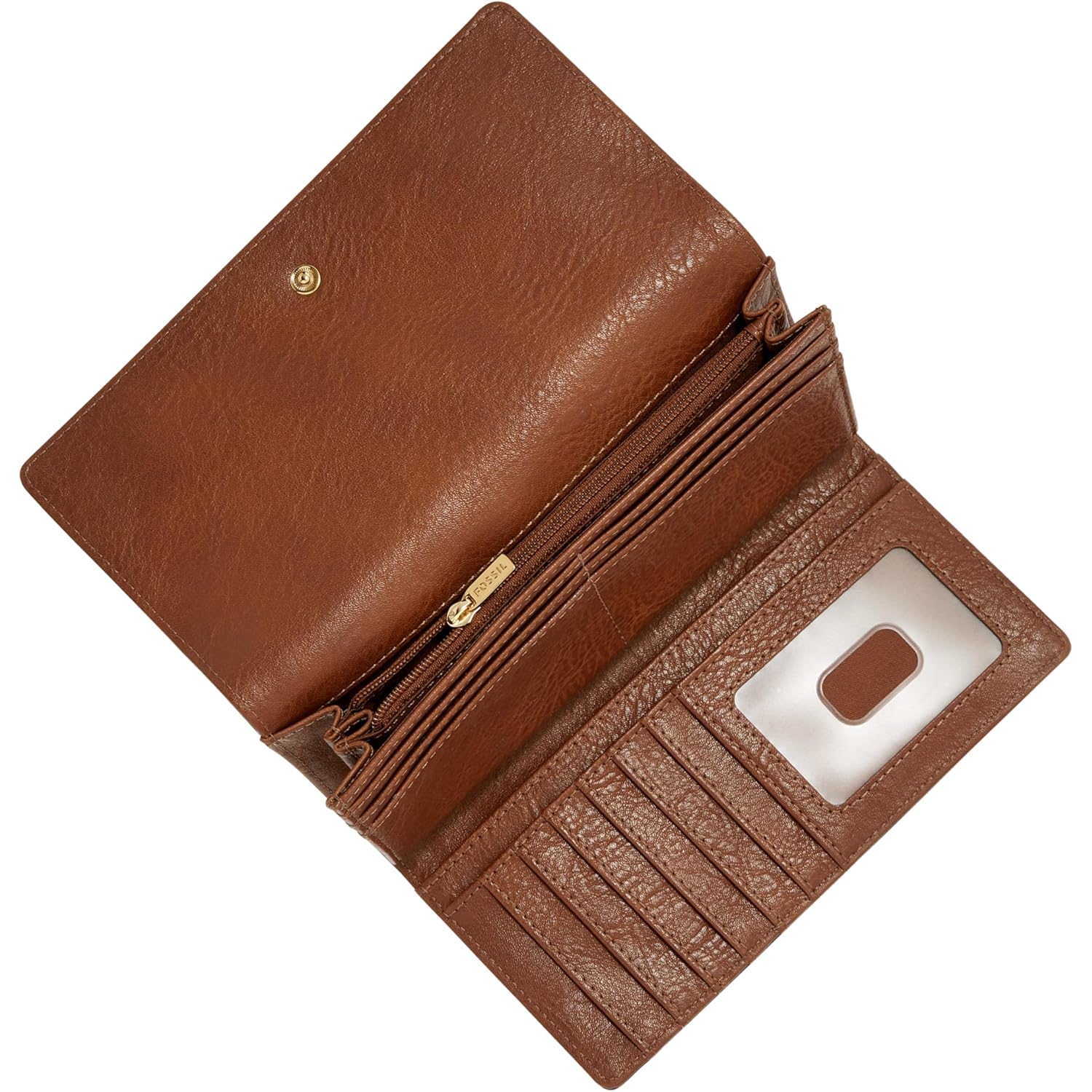 Fossil Women's Logan Leather Wallet RFID Blocking Flap Clutch Organizer