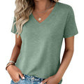 Womens Tops Summer Casual Short Sleeve Tshirts Business Basic Spring V-Neck Shirts Outfits S-3XL
