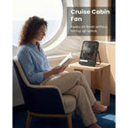 8000Mah 28Hrs Portable Travel Fan With Timer&Light, Ultra-Thin,7In | 28H Max Cooling Time,<42Db Quiet For Sleeping,Cruise Approved,4 Speeds,Led Display,Battery Powered Fan For Hotel Office