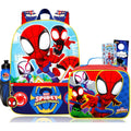 Spidey And Friends Backpack With Lunchbox Set For Boys School Bundle, More | 16In Large Durable Spidey Bookbag W/ Insulated Lunch Box Plus Bottle, Stickers, More - Spidey And Friends School Supplies