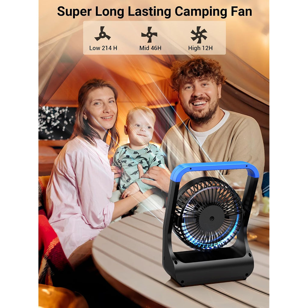 Gazeled Battery Operated Fan, Camping Fan Battery Powered, Super Long Lasting, 5'' Portable D-Cell Battery Powered Desk Fan With Timer, 3 Speeds, Quiet, 180° Rotation, For Office,Bedroom,Outdoor, F24