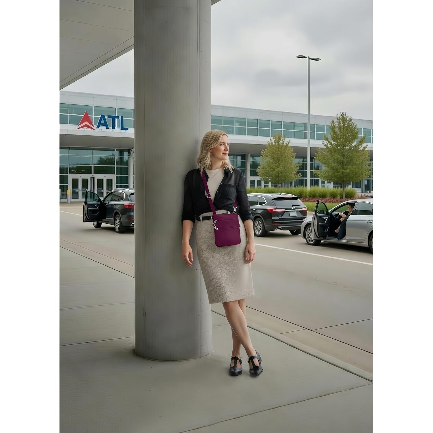 Travelon Anti-theft Classic Slim Double Zip Crossbody