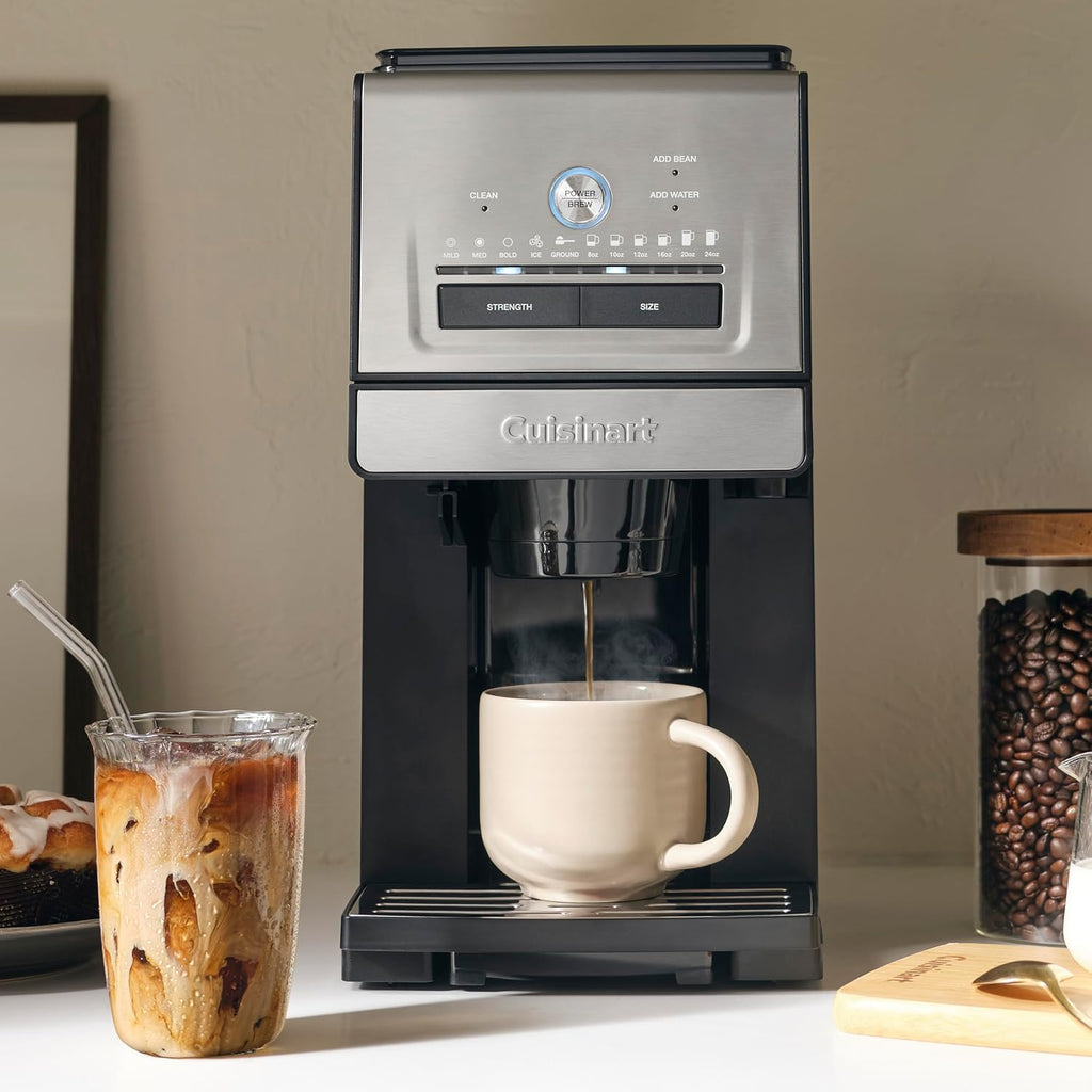 Cuisinart Coffee Maker, Grind And Brew Single Serve Coffee Maker, 6 Cup Sizes, Built-In Stainless Steel Burr Mill, Adjustable Strength, Grind Control And Over Ice Feature, Easy Cleaning, Dgb-30