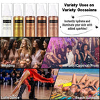 Ucanbe Body Shimmer Oil 100Ml, Moisturizing Body Glow Glitter Oil, Waterproof Shimmering Luminizer Liquid Illuminator Highlighter, Tinted Shimmer Lotion Glowing Bronzer Makeup(Bronze Gold)