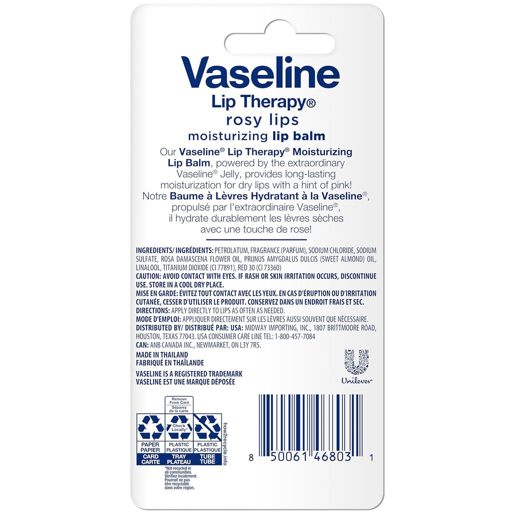 Vaseline Lip Therapy Rosy Lips Moisturizing Lip Balm - Twin Pack (2-Pack)