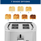 GE 2 Slice Stainless Steel Toaster, Extra Wide Slots for Toasting Bagels, Breads, Waffles & More, 7 Adjustable Shade Settings, Removable Crumb Tray, Countertop Kitchen Essentials, 850 Watts
