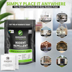 Bugbarrier'S Extra-Strength Mouse Repellent Deterrent Pouches, Usda 99% Biobased, Peppermint & Rosemary Oils Repel Mice Nesting In Car, Rv, Boat, Garage, Shed, Cabin Made In The Usa (Pack Of 20)