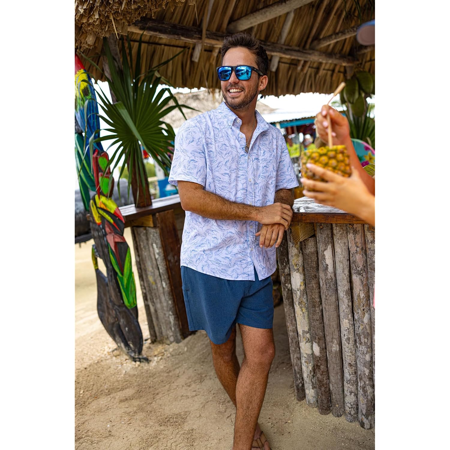 Huk Mens Kona Short Sleeve Shirt | Performance Button Down