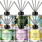 6 Pack Reed Diffuser Sets, Essential Oil Reed Diffusers For Home With 30 Sticks, Long Lasting Scent, Gift Ready Fragrance Diffuser For Bedroom, Bathroom, Office, Home Decor (1.69Oz Each)
