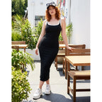 Zesica Women'S 2026 Summer Bodycon Midi Dress Casual Sleeveless Square Neck Side Slit Knit Beach Vacation Long Dresses