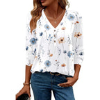 Women's Long Sleeve Shirts V Neck Dressy Casual Tops Trendy Button Down Blouse Fall Fashion Work Clothes