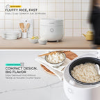 Cuckoo Micom Rice Cooker 3-Cup Uncooked / 6-Cup Cooked With Nonstick Inner Pot, Small Rice Maker With 8 Menu Options, Fuzzy Logic Technology, Auto Clean, Quick Rice Mode, White (Cr-0375Fw)