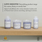 Davines Love/Smoothing Shampoo, Gentle Anti-Frizz Cleanser For Frizzy, Coarse Or Unruly Hair - Promotes Straightening & Shine - Apple Pulp Formula For Soft, Tamed & Sleek Strands