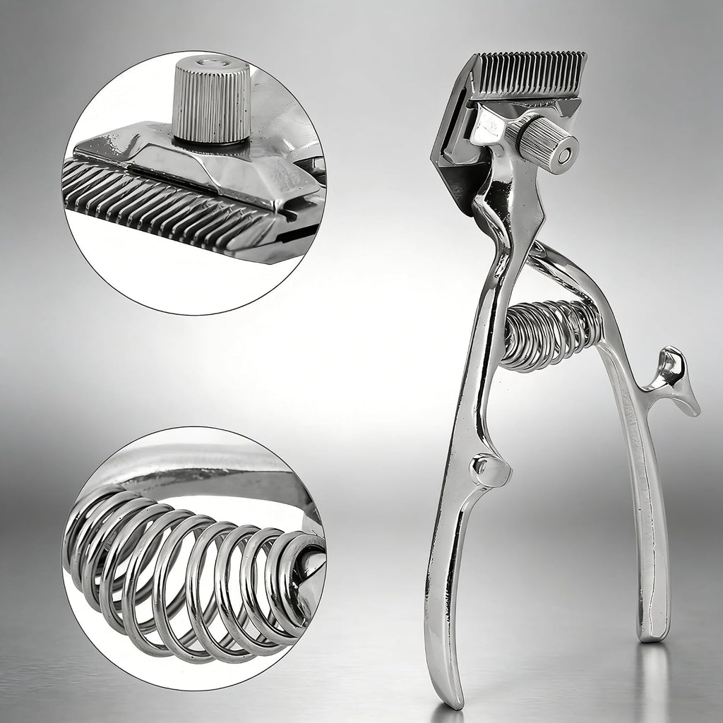 Professional Manual Clipper, Hand Push Hair Cutter For Home & Barber - Stainless Steel Hair Trimmer With Replaceable Blade, Portable Manual Haircut Tool, Style Perfect Hairstyle Anywhere