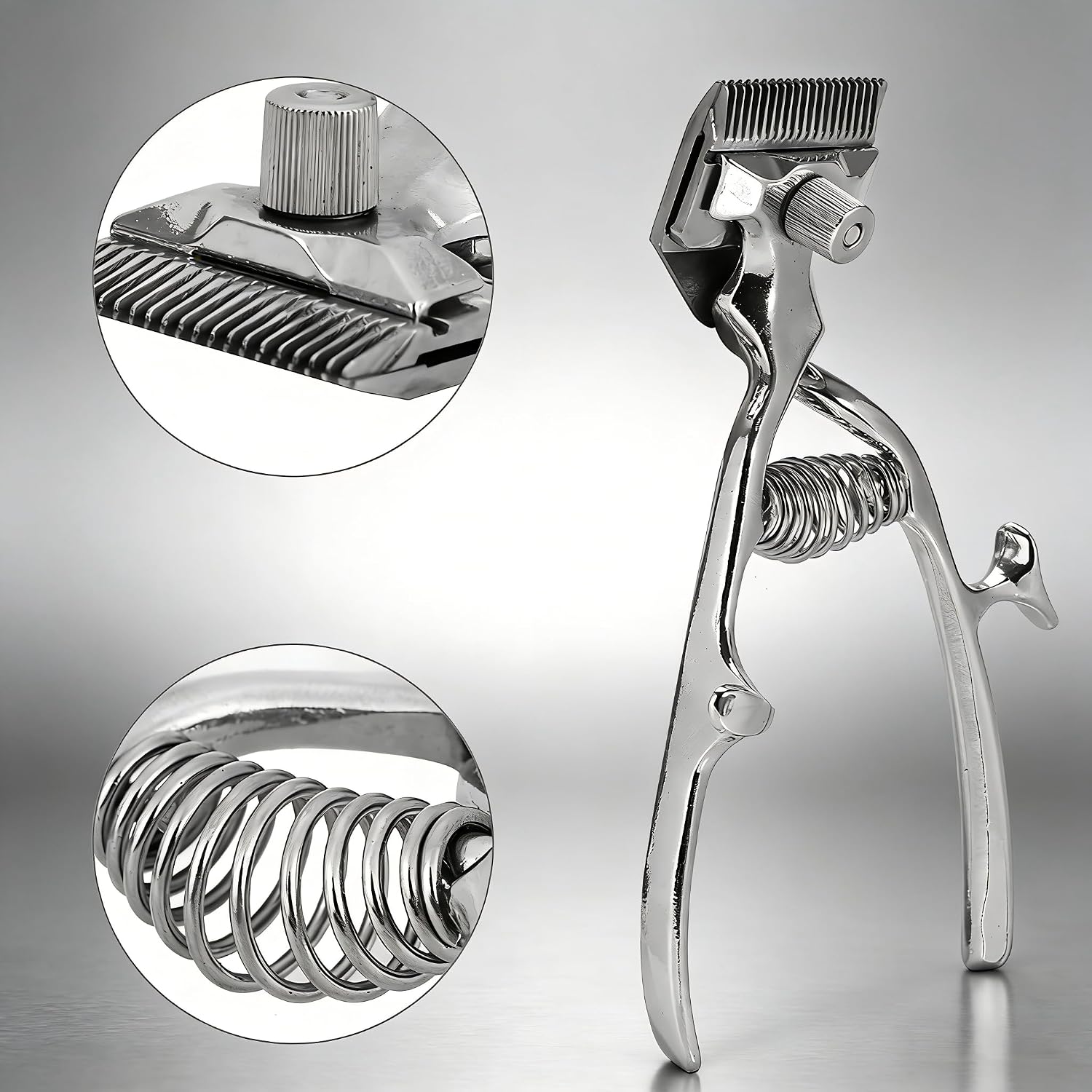 Professional Manual Clipper, Hand Push Hair Cutter For Home & Barber - Stainless Steel Hair Trimmer With Replaceable Blade, Portable Manual Haircut Tool, Style Perfect Hairstyle Anywhere