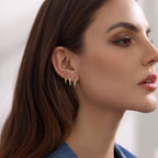 3 Pairs Small Huggie Hoop Earrings Set 14K Gold Hypoallergenic Lightweight Huggie Hoops Earrings for Women Girls