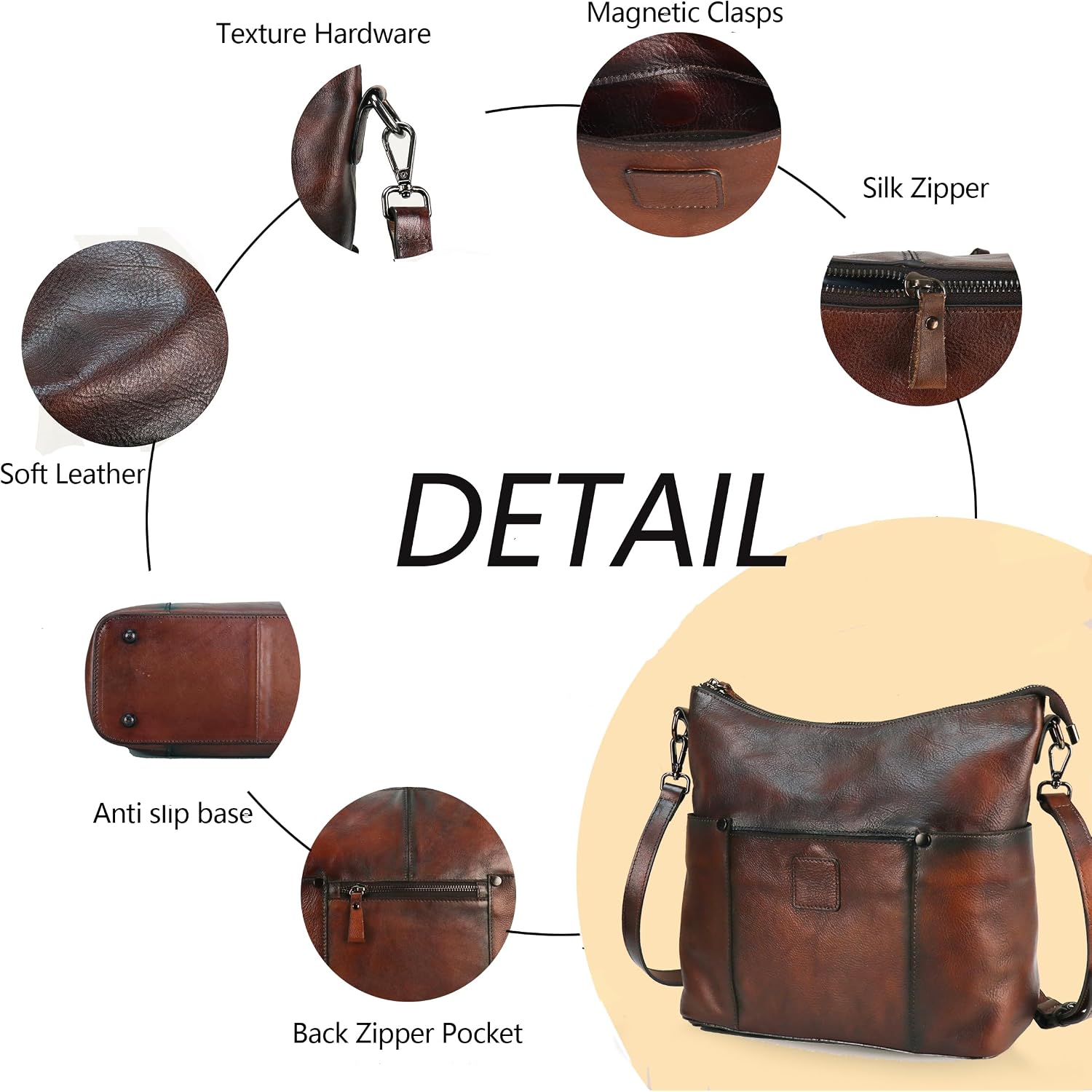 Hobo Bag For Women Crossbody Bag Purse And Handbag Leather Shouler Bags