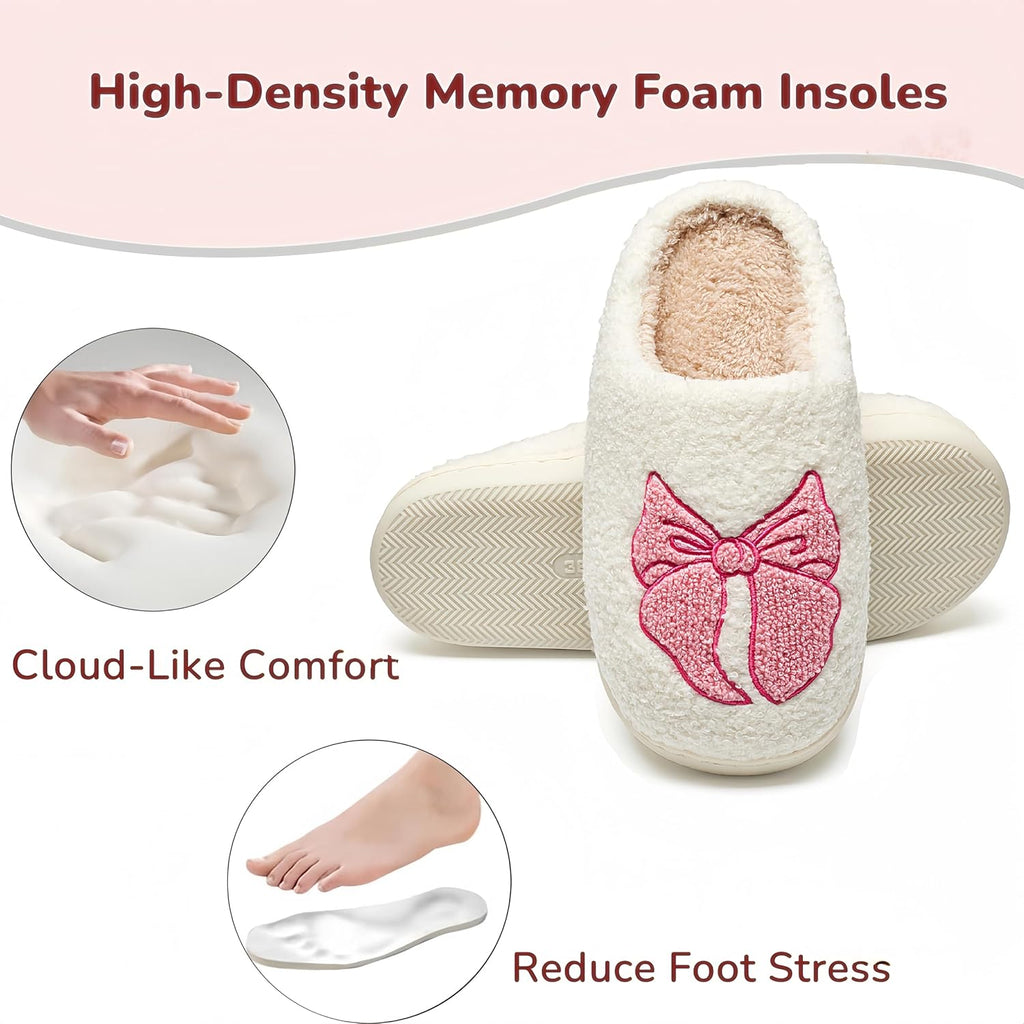 Cute House Slippers for Women Men Warm Cozy House Shoes Fuzzy Home Slippers with Memory Foam Indoor and Outdoor
