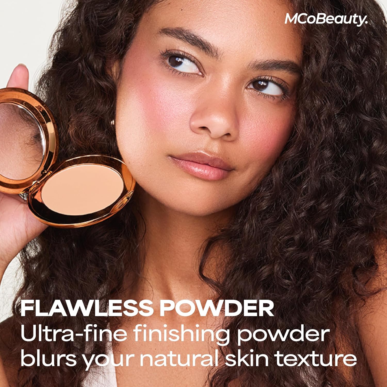 MCoBeauty Miracle Flawless Pressed Powder - 1 Light - Soft Focus Blurring, Finishing & Setting Powder - Face Makeup Compact with Rose Flower Extract Sweet Almond Oil - Vegan & Cruelty Free