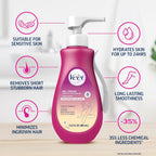 Veet Sensitive Skin Hair Removal Cream For Women, Painless Bikini Hair Removal Gel, Dermatologically Tested Depilatory Cream For Bikini Line, Legs, Arms, Underarms, 13.5 FL OZ Pump Bottle with Tool