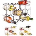 Gusto Nostro Countertop Wine Rack - 14 Bottle Freestanding Modern Black Metal Small - 3 Tier Tabletop Wine Holder Stand For Cabinet, Pantry - Wine Racks Countertop - No Assembly Required