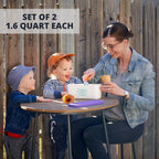 Set Of 2 Reusable Ice Cream Tub Containers 1.6 Quart Ea. - Perfect For Homemade Sorbet, Frozen Yogurt Or Gelato - Stackable Storage Containers, Stickers And Lids Stores Easily In Freezer