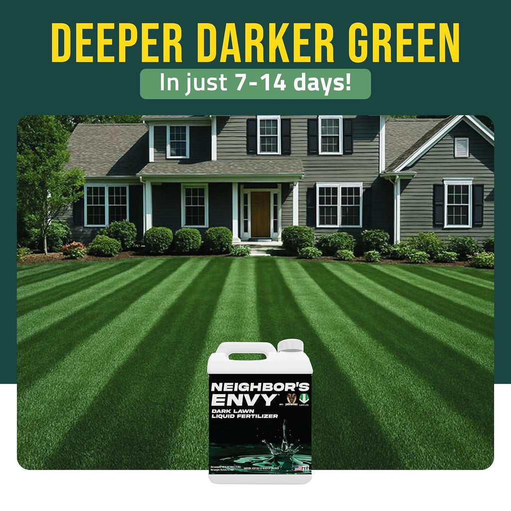 Petramax Neighbor’S Envy Grass Fertilizer For Lawn & Garden, 1 Gallon Covers Up To 16,000 Sq.Ft. 7-In-1 Liquid Lawn Fertilizer Concentrate For Deep Green Turf - Includes Nitrogen/Iron/Humic/Sea Kelp