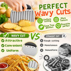 Large Crinkle Cutter French Fry Cutter, Stainless Steel Wavy Slicer | Large Crinkle Potato Slicer Wavy Chopper, Crinkle Cutting Chopping Tools With Handle