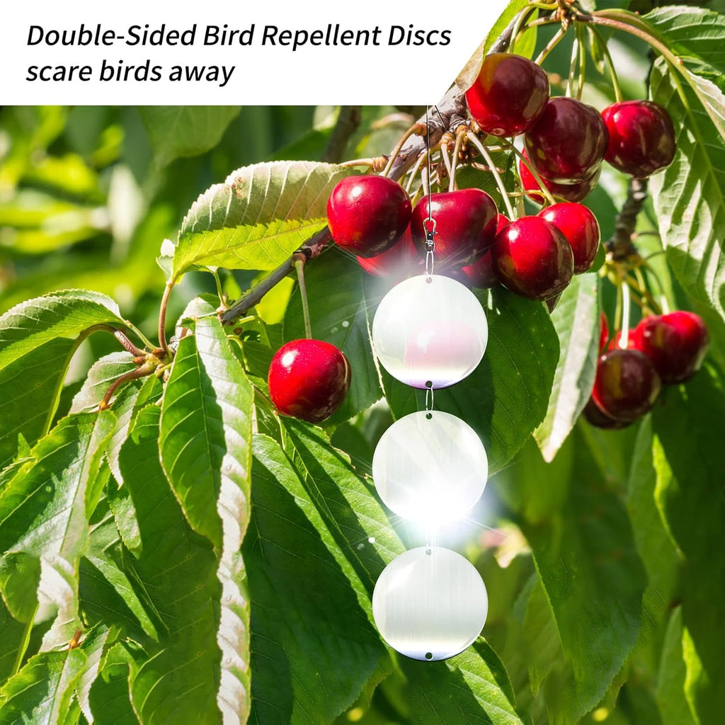Hedoc Reflective Bird Scare Discs Set, 24Pcs Large Double-Sided Bird Deterrents For Outside, Bird Reflectors To Keep Birds, Woodpeckers, Pigeons Away From House, Outdoor Garden, Patio And Yard