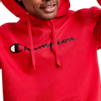 Champion Mens Pullover Graphic Fleece Hoodie, Standard Fit Midweight Fleece Classic Script Logo Available Regular, Big & Tall
