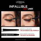 L'Oreal Paris Infallible Grip Mechanical Gel Eyeliner Pencil, Smudge-Resistant, Waterproof Eye Makeup With Up To 36Hr Wear, Brown Denim, 0.01 Oz