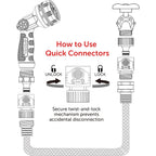 Eden 95210 Premium Garden Hose Quick Connect Set | 5-Piece Snap & Lock Fittings With Water Stop & Secure Twist-Lock Design