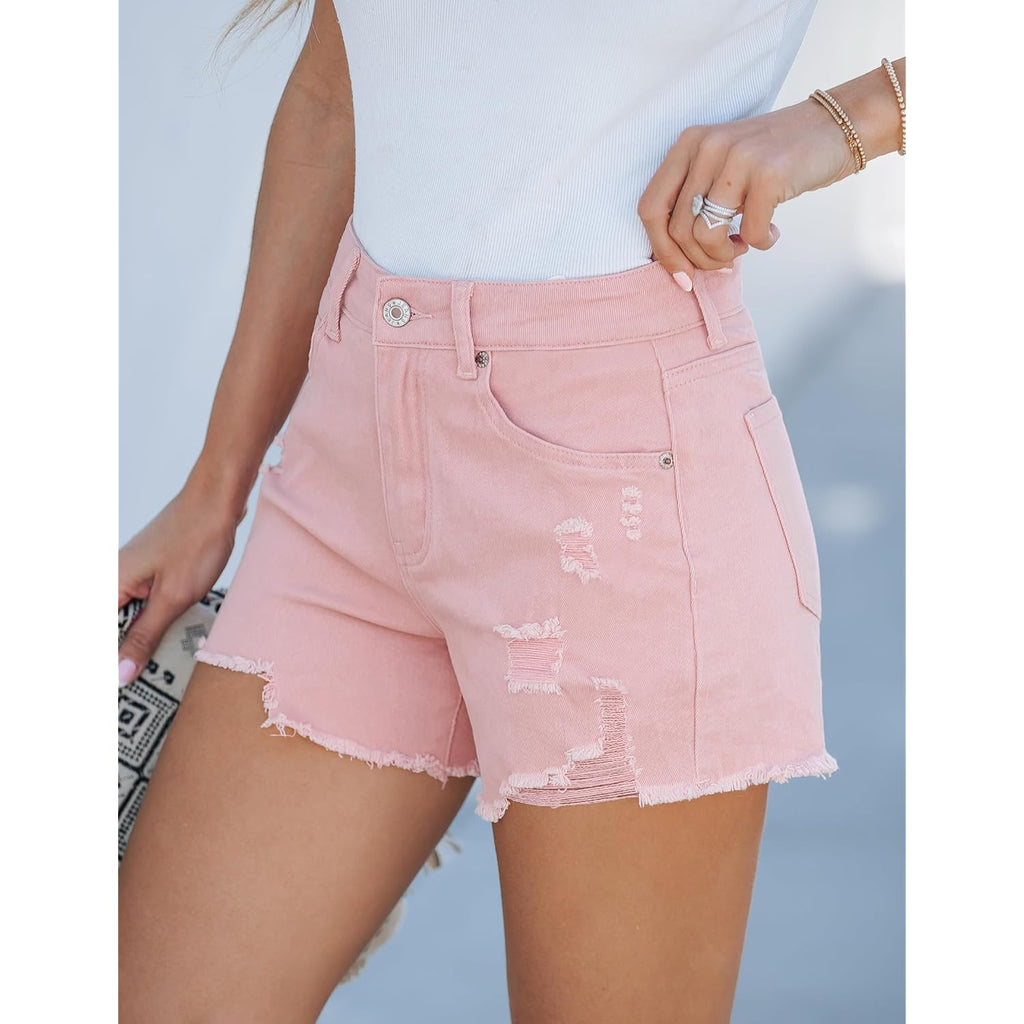 Jean Shorts for Women High Waisted Trendy 2026 Ripped Distressed Casual Summer Jorts Stretchy Denim Cutoff Shorts