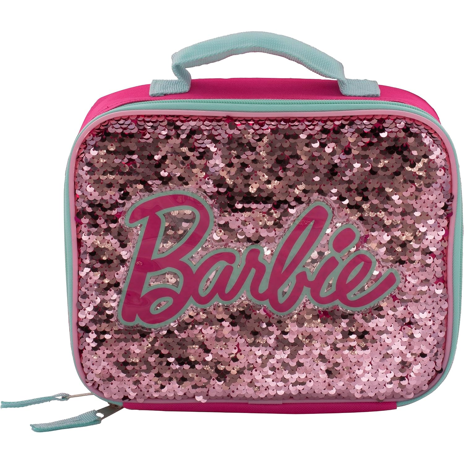 Ai Accessory Innovations Barbie 4 Piece Backpack Set, Sparkle & Shine With This Magic Flip Sequin School Bag For Girls With Zip Front Pocket, Pink