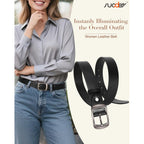 SUOSDEY Women Belts For Jeans Dresses Pants Ladies Leather Waist Belt with Elegant Buckle, Width 1.3"