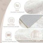 Area Rugs 8x10 Living Room: Washable Rug Modern Abstract Large Rugs Soft Non Slip Neutral Rug Stain Resistant Indoor Carpet for Bedroom Kitchen Dining Room Table Nursery Home Office Rugs(Beige,8'x10')