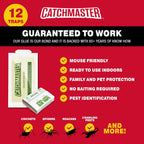 Catchmaster Crawling Pest & Insect Glue Traps 12-Count (3 Packs Of 4), Insect Traps Indoor For Home, Pest Control Glue Boards, Adhesive Tray For Bugs, Spiders, Crickets, Roaches, & Ants