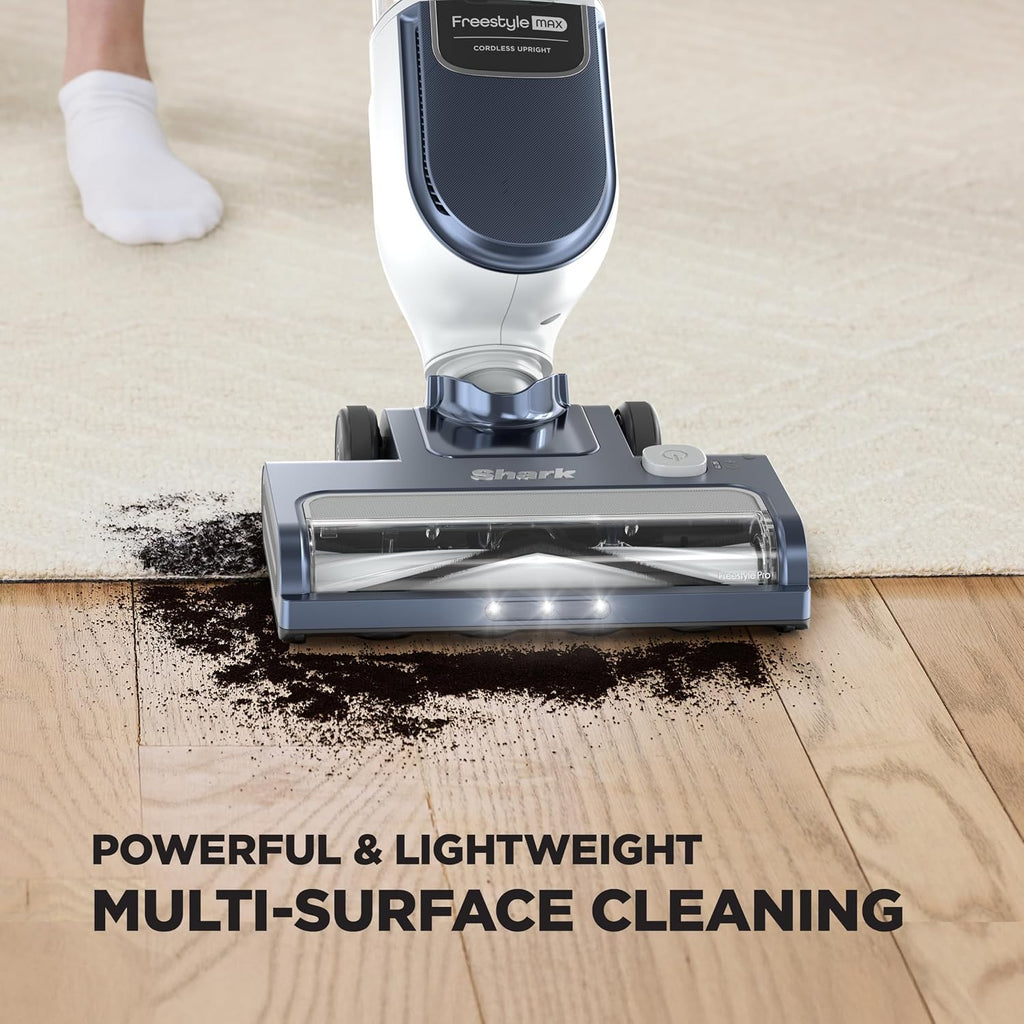 Shark Freestyle Max Cordless Upright Vacuum | Multi-Surface Cleaning, Lightweight, Easy Maintenance | Large Dust Cup, 2-Speed Brushroll, Led Headlights | Nordic Blue | Sv2002