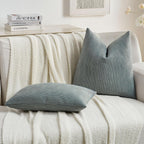 Pack Of 2 Chenille Decorative Throw Pillow Covers 18X18 Inch,Soft Cozy Striped Geometric Patterns Cushion Case,Modern Home Decor For Couch Bed Living Room,Dark Grey