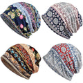 Cotton Slouchy Beanie Hip-Hop Soft Lightweight Running Beanie Adult Skull Hats Cap for Men Women Multicolor1-4pk