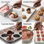 Ice Cream Scoop, 18/8 Stainless Steel Cookie Scoop, Cookie Scoops For Baking, 2 Tbsp/ 30 Ml/ 1 Oz Cookie Dough Scoop, Ice Cream Scooper With Trigger Release, Cookie Scooper For Baking