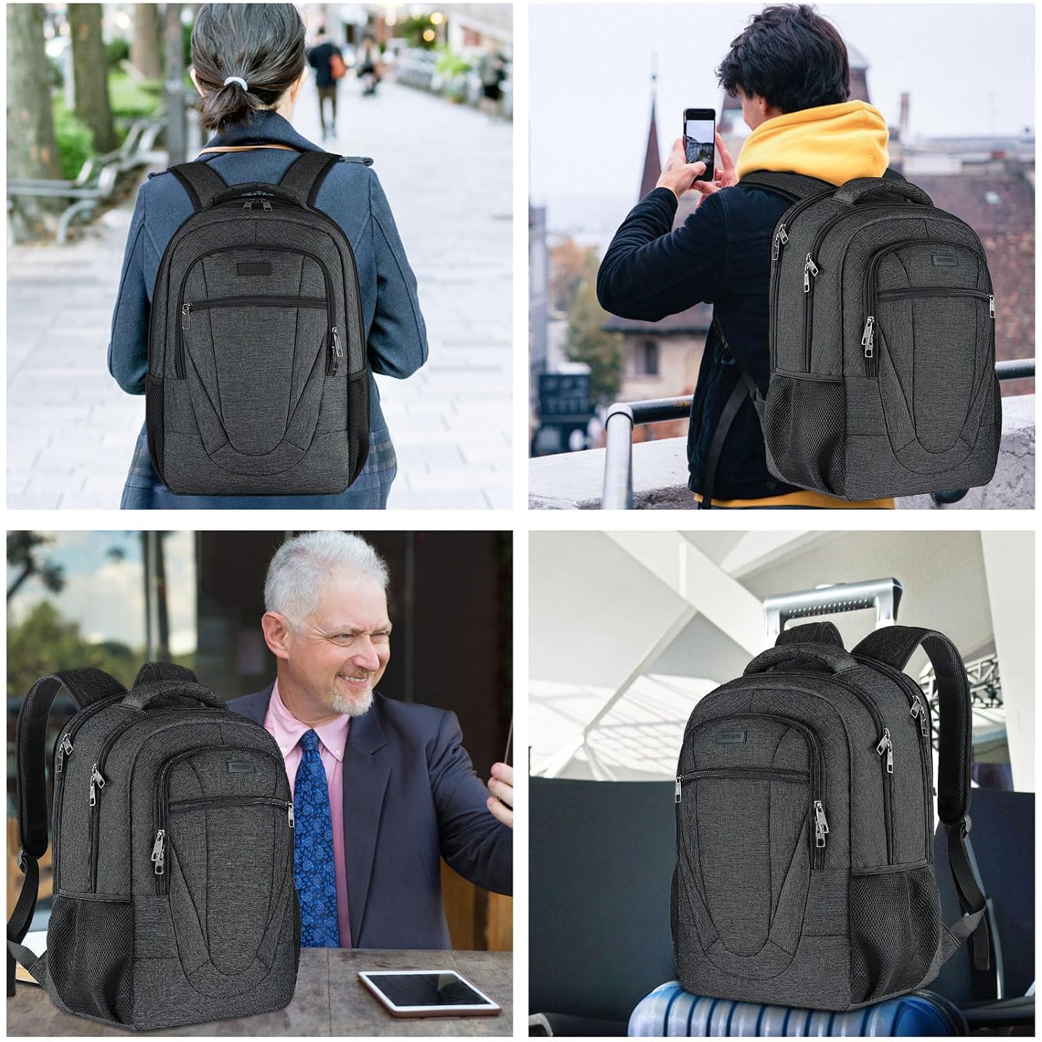 Bikrod Travel Laptop Backpack, 17 Inch Extra Large School Backpacks For Teen Boys And Girls, Black Water Resistant Women Back Pack, Business Men Sturdy Computer Bag