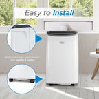 Black+Decker Portable Air Conditioner, 9,000 Btu, Bpact08Wt, White | 5,300 Btu Sacc For Rooms Up To 400 Sq. Ft., 3-In-1 Portable Ac, Fan And Dehum With Follow Me Remote Control And Window Kit