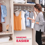Plastic Hangers 30 Pack – Made In The Usa – 6Lb Capacity Standard Clothes Hangers With Strap Hooks For Dresses, Lingerie, Shirts, Pants, And Jackets – White