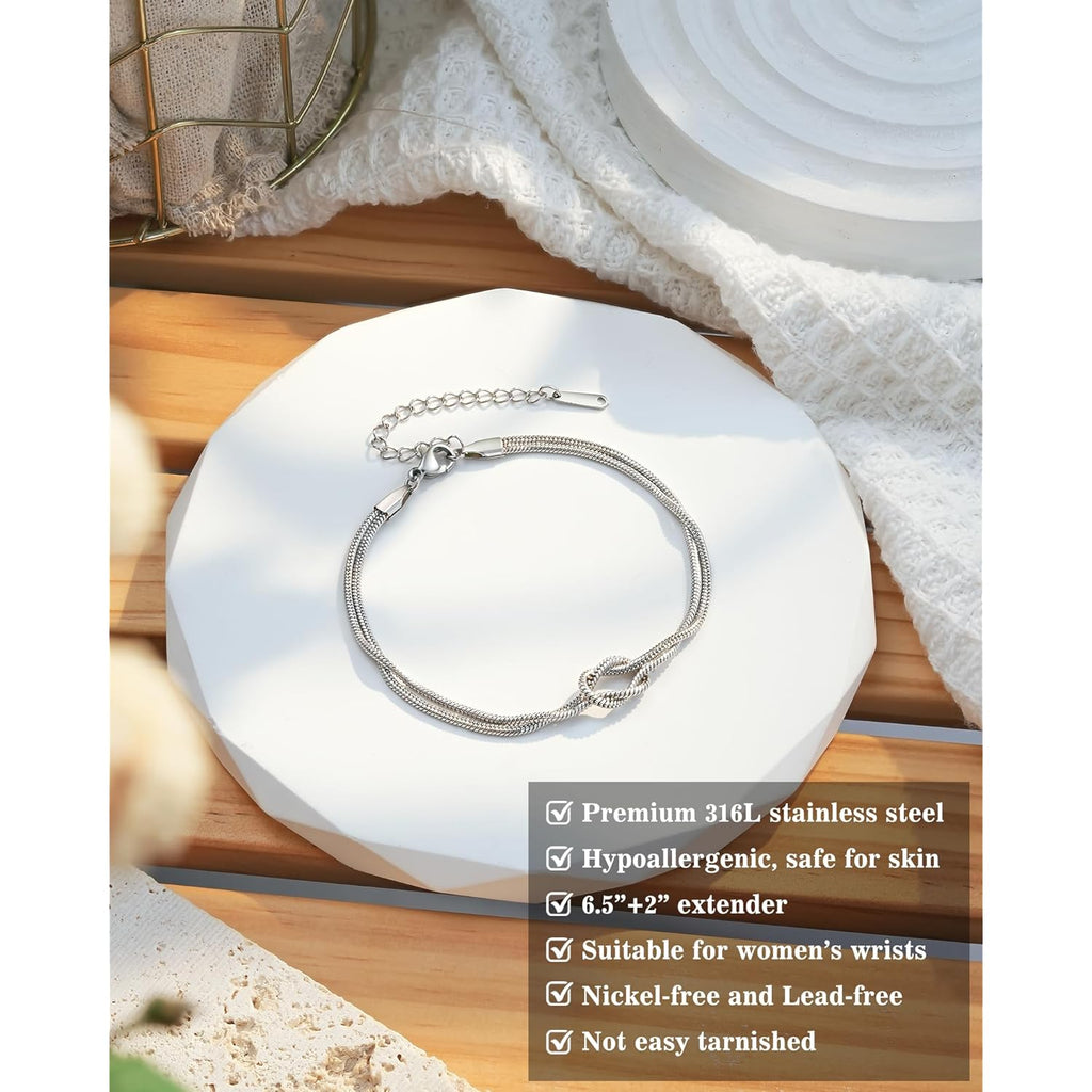 Tarsus Love Knot Friendship Bracelets, Best Friend Mothers Day Birthday Galentines Valentines Christmas Jewelry Friendship Gifts for Women Bff Bestie