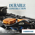 Farberware Cookstart Aluminum Diamondmax Nonstick Square Griddle Pan, 11-Inch, Black