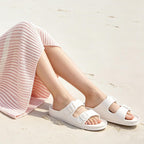 Funkymonkey Jelly Sandals For Women With Adjustable Buckle, Comfortable Chunky Slip-On Beach Slides, Waterproof Platform Shoes For Pool Shower Casual Wear