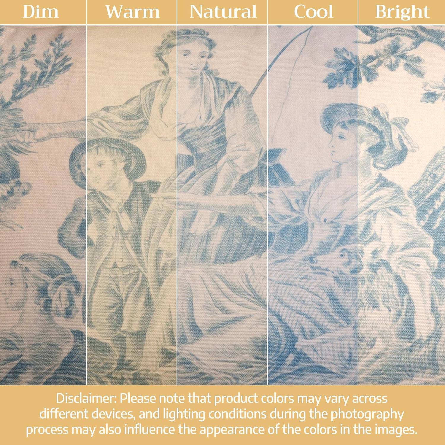 Maison D' Hermine Throw Pillow Covers 100% Cotton (18" X 18" - Pack Of 1) | Square Toile Decorative Pillow Covers With Invisible Zipper For Living Room Couch Sofas - The Miller - Blue