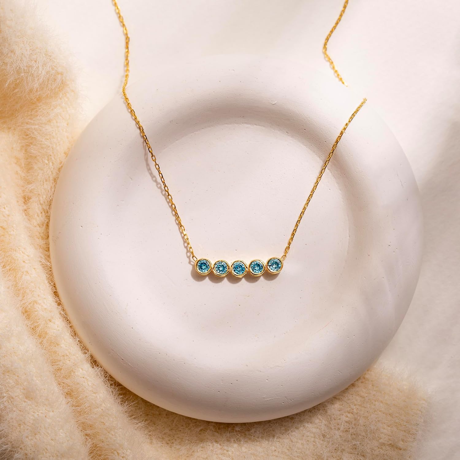 SilveristicJewelry 925 Sterling Silver Birthstone Necklace for Women – Personalized Dainty Necklace, Gift for Mom, Grandma, or Her, Birthday Gift, Birthstone Jewelry for Women
