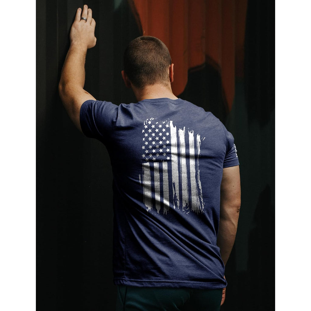 Nine Line American Flag T-Shirt For Men, Usa Made Patriotic Shirt, 9 Line Apparel, Military Veteran Shirt, Freedom Shirt